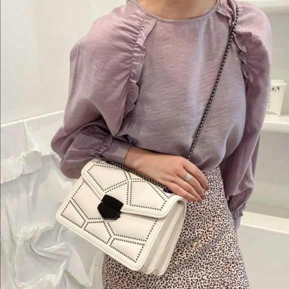 New Rocker Green Vegan Leather Studs Handbag Purse Inspired Trending - Picture 4 of 9